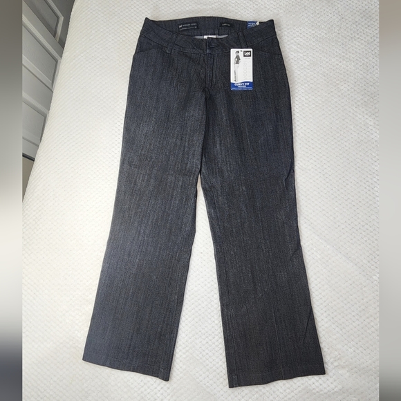 LEE CURVY FIT TROUSER PANTS WOMENS SIZE 12SHORT  BLACK DENIM NEW WITH TAGS - Picture 2 of 14